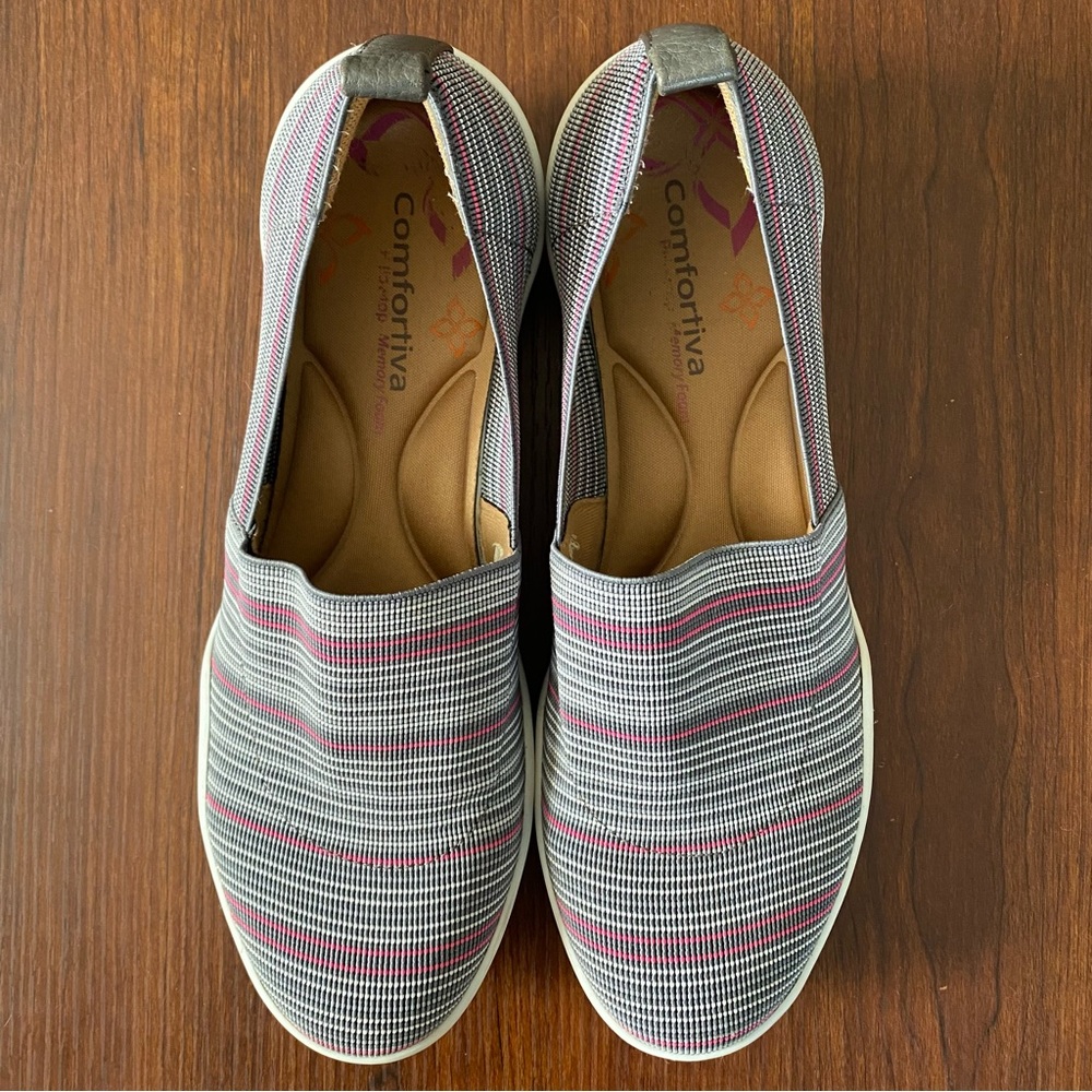 Comfortiva Striped Slip On Shoe Blue Multi 8.5